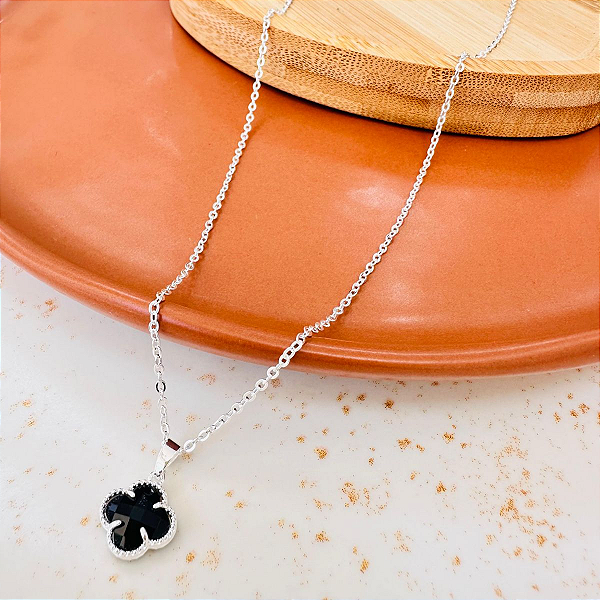 Cadeadinho com Ping Trevo Preto - 45 cm