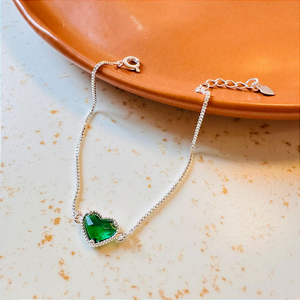 Pulseira Coração Verde