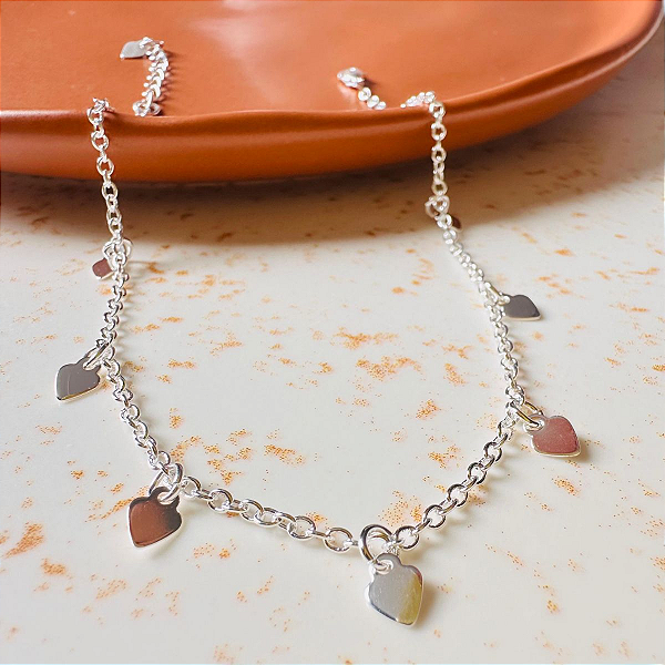 Tornozeleira Corações Tachinhas