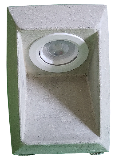 Balizador Esmeralda - Cimento Cor Natural Led 7w Bivolt Jardim Externo E Interno