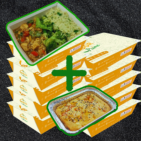 KIT DO DIA - 10 Marmitas 320g + 1 Torta Fit de frango c/ requeijão 300g