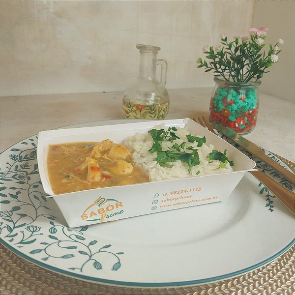 Bobó de frango + Arroz branco