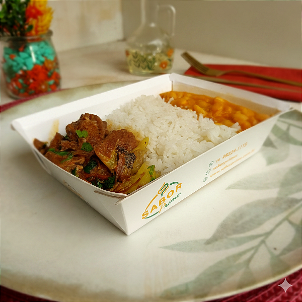 Carne de panela com batata + Arroz e Feijão