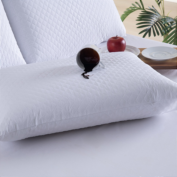 Capa Protetora de Travesseiro 100% Impermeável Sem Ruído - Branco