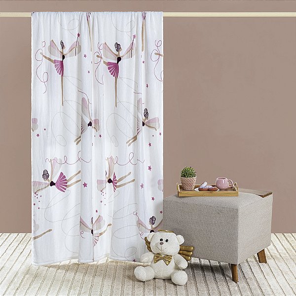 Cobertor Solteiro Manta Flannel Toque Macio Bouti Kids - Bailarina