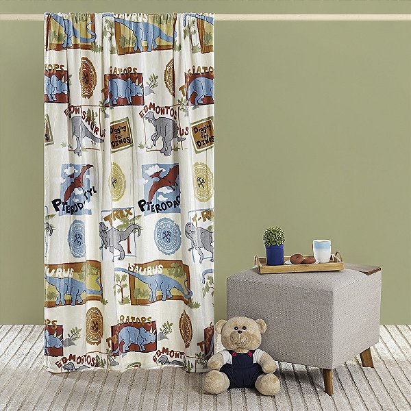 Cobertor Solteiro Manta Flannel Toque Macio Bouti Kids - Dino