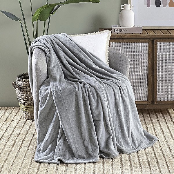 Cobertor Ultrasoft Queen 01 Peça Manta Flannel Plush Toque de Seda Sibéria - Flint