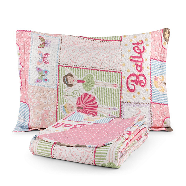Cobre Leito Solteiro 02 Peças Matelado Dupla Face Bouti Kids - Ballet