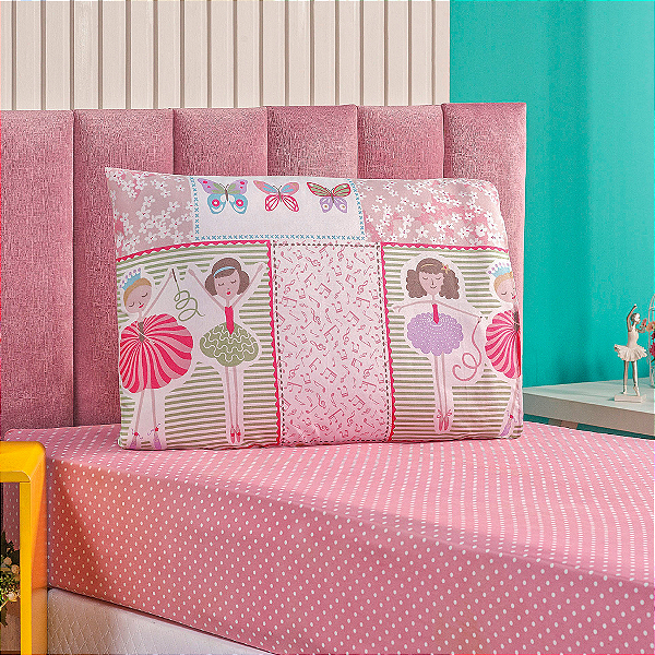 Jogo de cama Solteiro 02 peças lençol Toque Macio Bouti Kids - Ballet