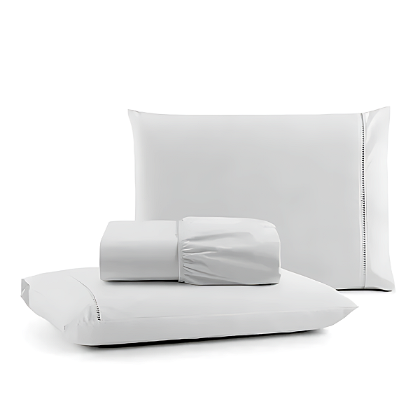 Jogo de lençol Casal Padrão 03 peças 100% Algodão Percal 300 fios Classic - Branco