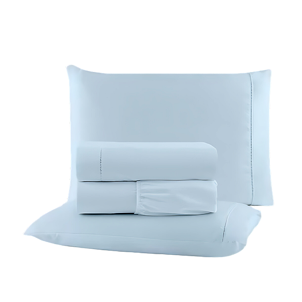 Jogo de lençol Casal Padrão 04 peças 100% Algodão Percal 300 fios Classic - Azul