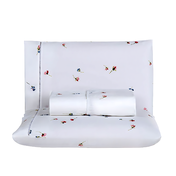 Jogo de lençol King 03 Peças 100% Algodão Percal 180 fios Vivale - Florzinha