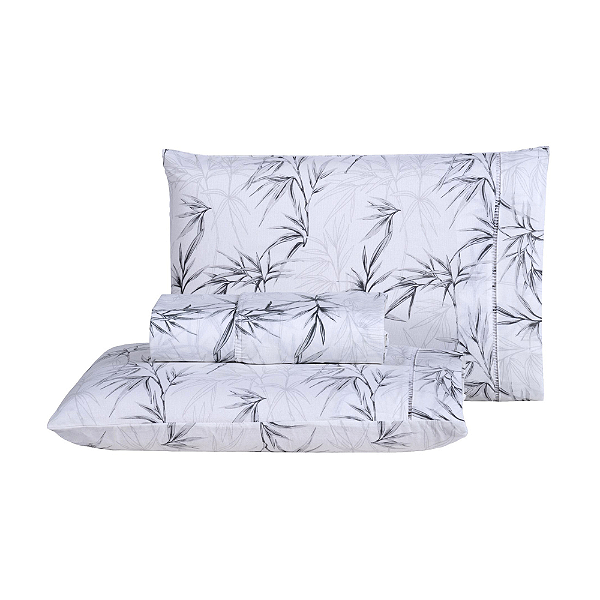 Jogo de lençol King 03 peças 100% Algodão Percal 300 fios Home - Bambu