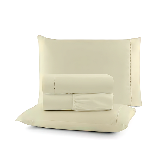Jogo de lençol King 04 peças 100% Algodão Percal 300 fios Classic - Palha
