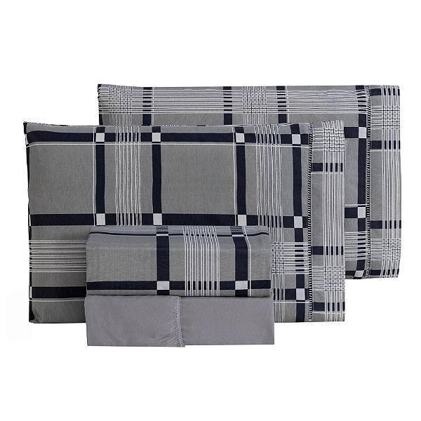 Jogo de lençol Queen 04 Peças 100% Algodão Percal 180 fios Vivale - Primor