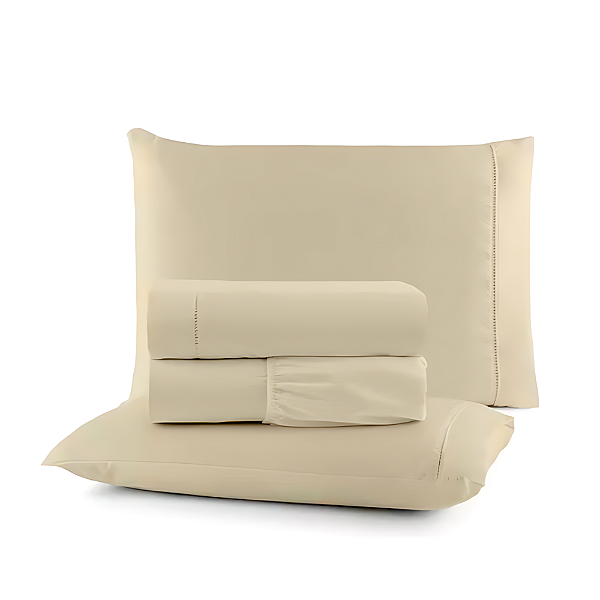 Jogo de lençol Queen 04 peças 100% Algodão Percal 300 fios Classic - Bege