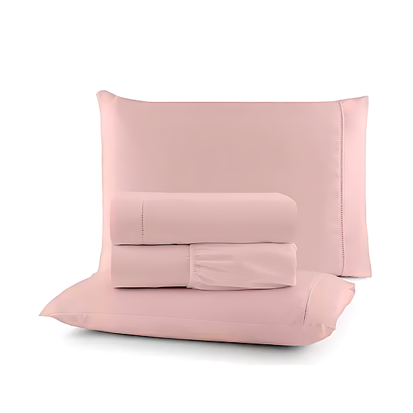 Jogo de lençol Queen 04 peças 100% Algodão Percal 300 fios Classic - Rosa