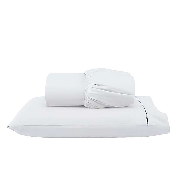 Jogo de lençol Solteiro 02 peças 100% Algodão Percal 300 fios Classic - Branco