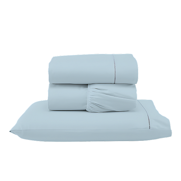 Jogo de lençol Solteiro 03 peças 100% Algodão Percal 300 fios Classic - Azul