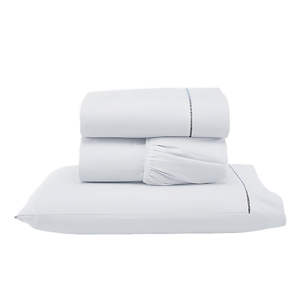 Jogo de lençol Solteiro 03 peças 100% Algodão Percal 300 fios Classic - Branco