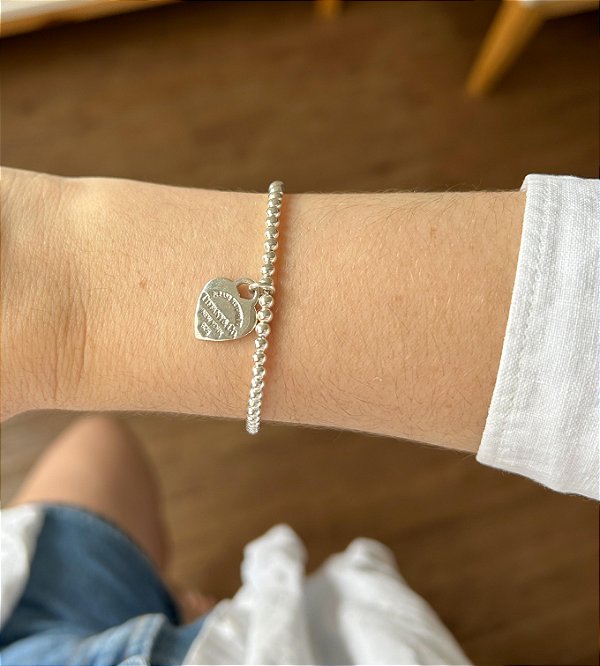 Pulseira em Prata Bolinha Inspiração