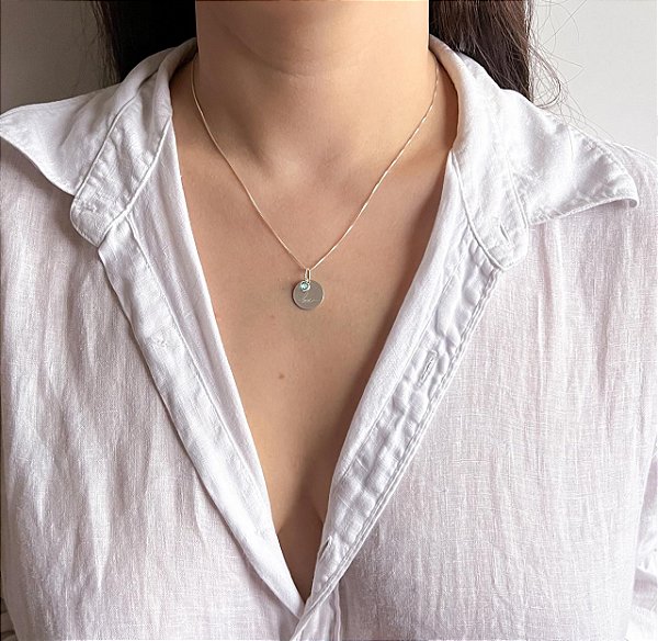 Colar em Prata Pingente Love