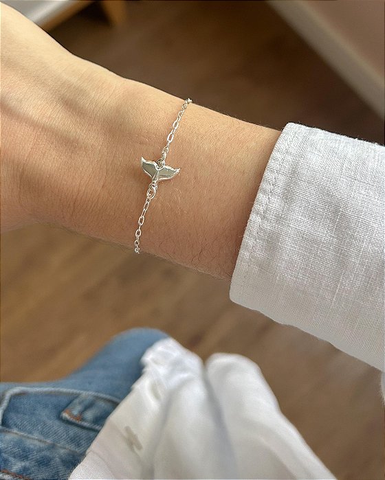Pulseira em Prata Rabo de Baleia Liso