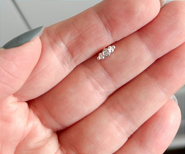 Piercing em Prata Zircônia