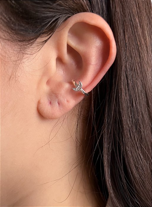 Piercing em Prata Fake Lua Cravejada