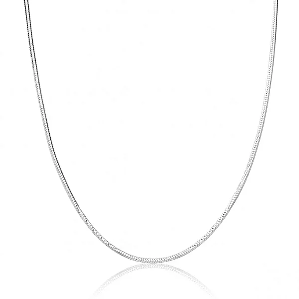Corrente em Prata Rabo de Rato Quadrada 40cm 1mm