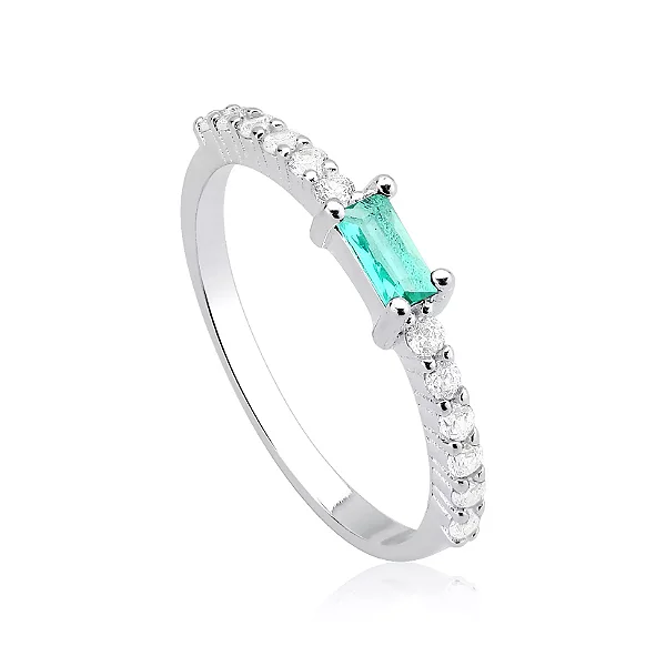 Anel em Prata Cravejado Turmalina