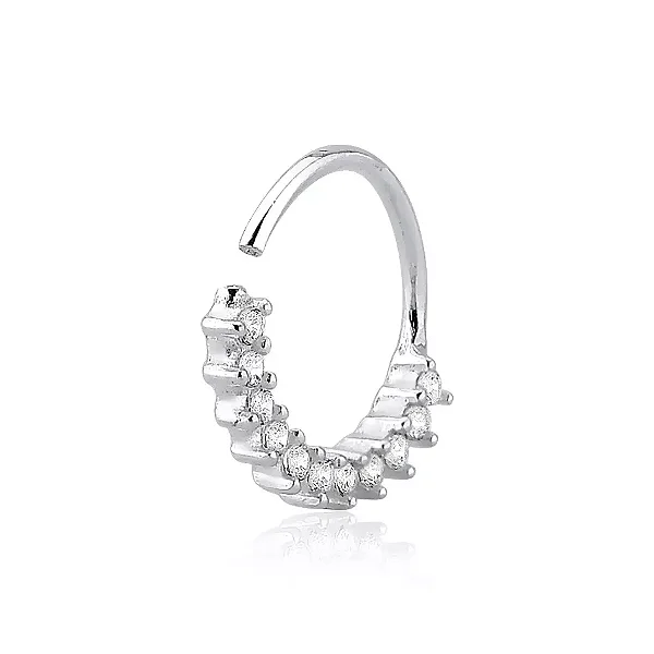 Piercing em Prata para Daith Cravejado