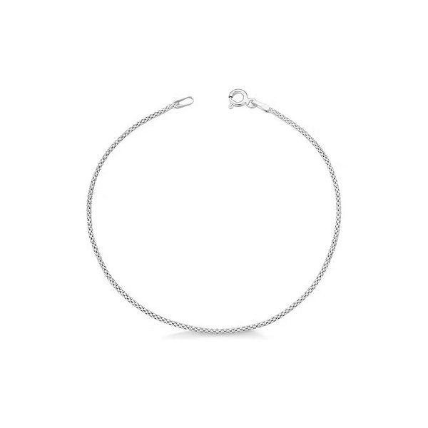 Tornozeleira em Prata Pipoca