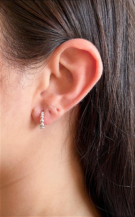 Argola em Prata Esferas Lisas