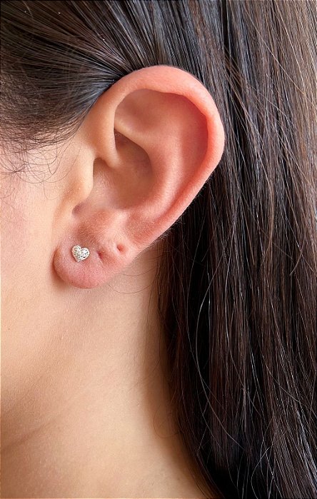 Brinco em Prata Mini Coração