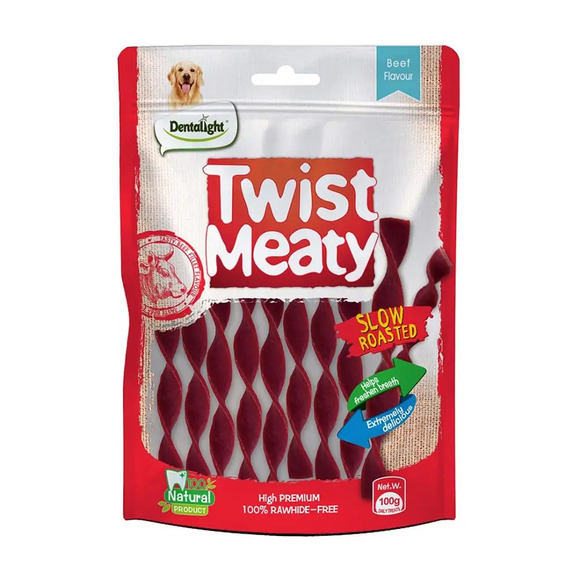 Mordedor Para Cachorro Dentalight Twist Meaty Carne 100 g