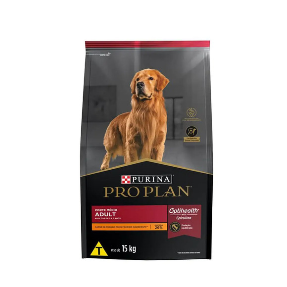 Ração Pro Plan Cães Adultos Raças Médias 15 kg