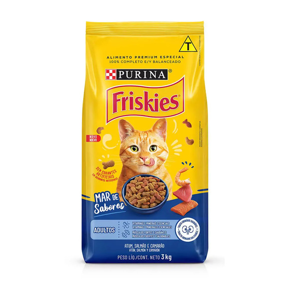 Ração Friskies Gatos Adultos Mar de Sabores 3 kg