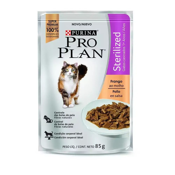Ração Úmida Pro Plan Gatos Sterilized Frango ao Molho 85 g