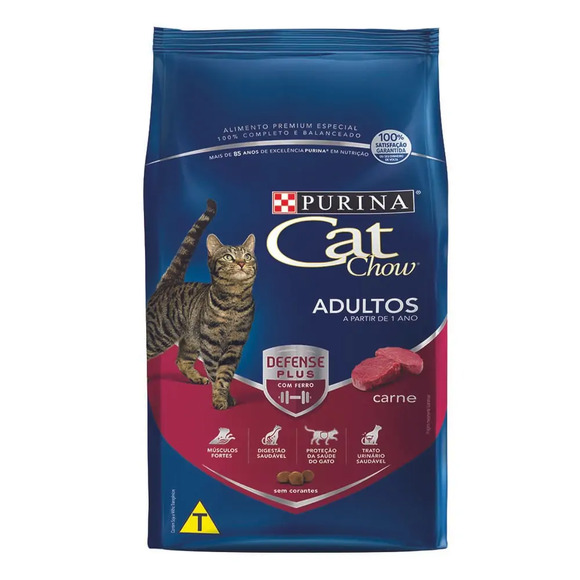 Ração Cat Chow Adultos Carne 1 kg