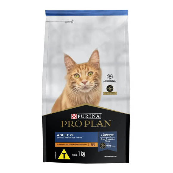 Ração Pro Plan Gatos Adultos 7+ Frango 1kg