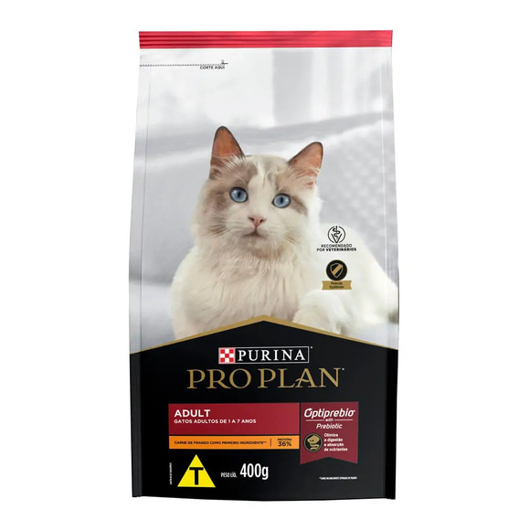 Ração Pro Plan Gatos Adultos Frango e Arroz 400g