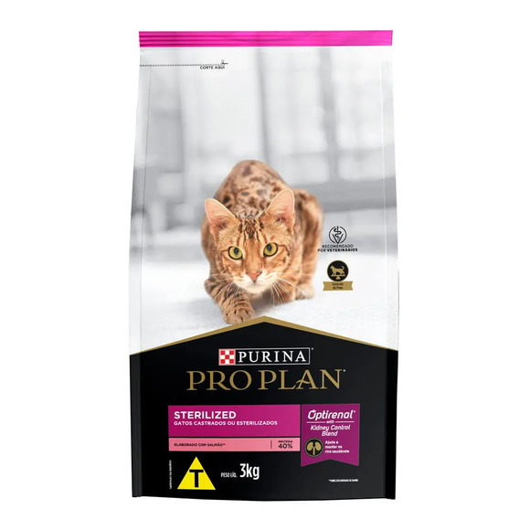 Ração Pro Plan Gatos Castrados Salmão 3kg