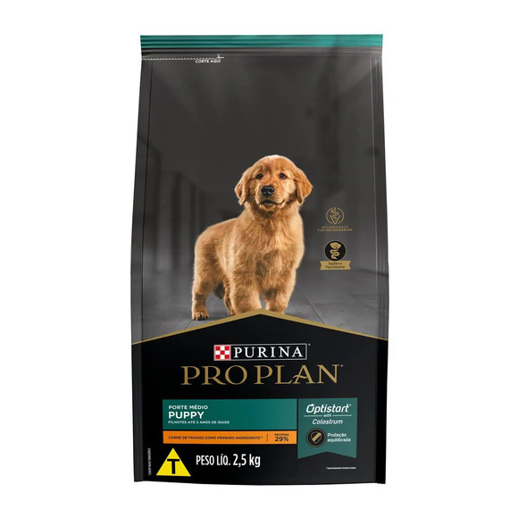 Ração Pro Plan Cães Filhote Porte Médio Frango 2,5kg