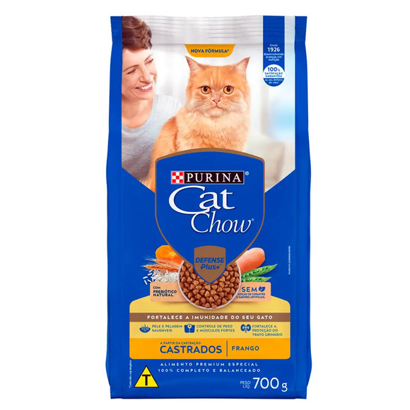 Ração Cat Chow Castrados Frango 700 g