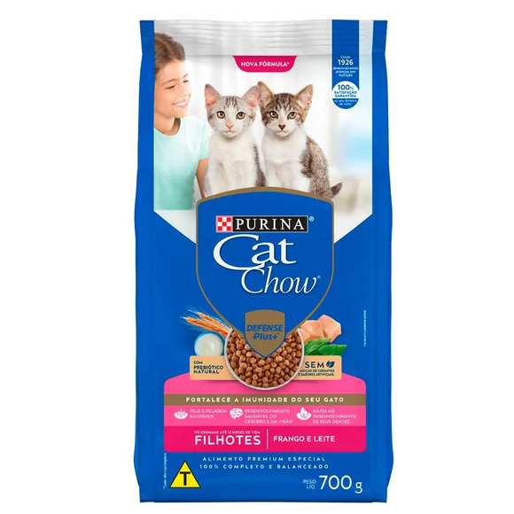 Ração Cat Chow Filhotes Frango e Leite 700 g