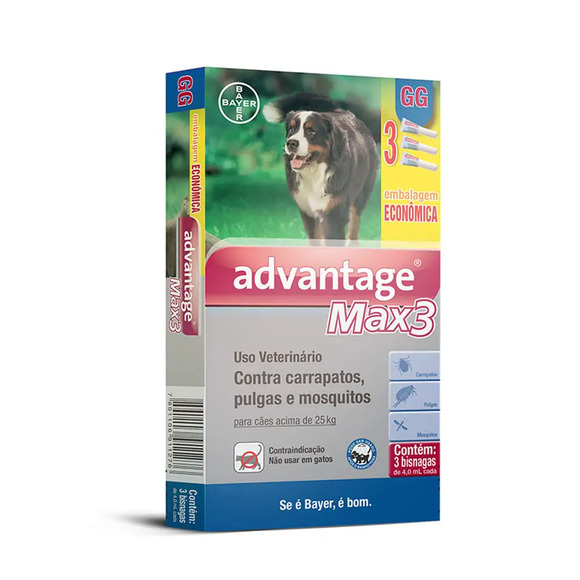 Antipulgas Advantage Max3 Cães mais de 25kg 3 unidades