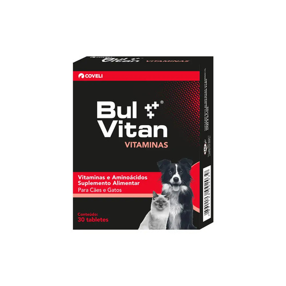 Suplemento para Cães e Gatos Bulvitan Coveli 30 tabletes