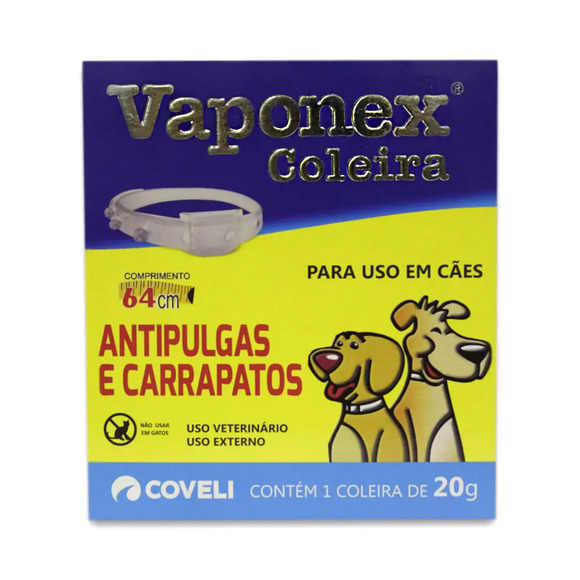 Coleira Antipulgas e Carrapatos Vaponex 64cm Único