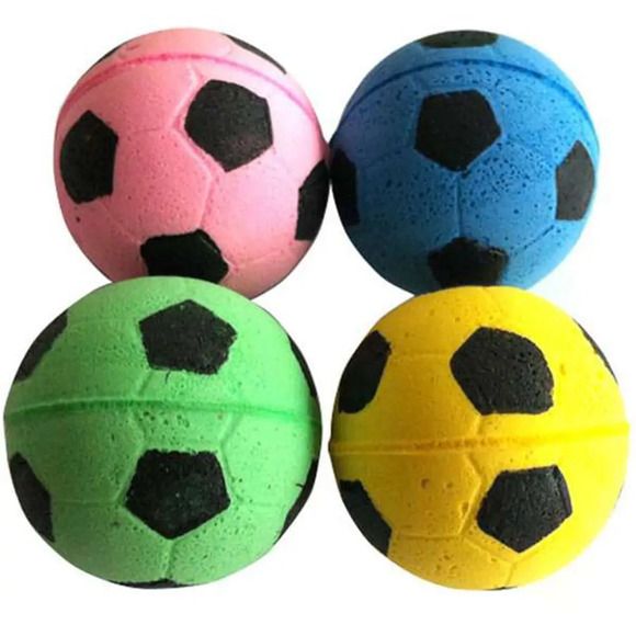 Kit Bolinhas Coloridas Futebol para Gatos Jambo 04 unidades